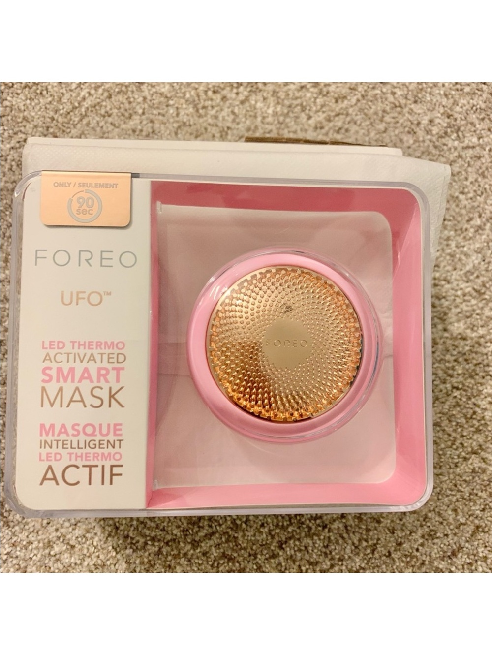 LED Thermo Activated Smart Mask Device pearl pink